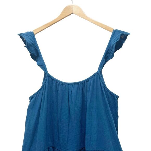 NWT J. Crew Ruffle Strap Gauze Tiered Maxi Dress Teal Blue Size XXL NEW Relaxed - Picture 7 of 15